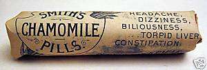 Old Smiths Chamomile Wrapped Cork Medicine Pill Bottle  