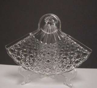 Anchor Hocking Glass Fan Snack Plate Daisy & Button  