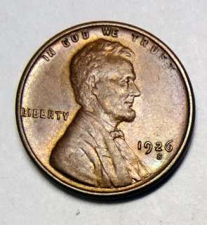 1926 S LINCOLN ONE CENT AU  