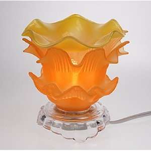    Yellow Glass Flower Electric Oil Warmer Lamp