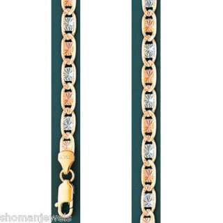 14k 3 Tri Color Gold Gucci Valentino Necklace 3.6mm 18  