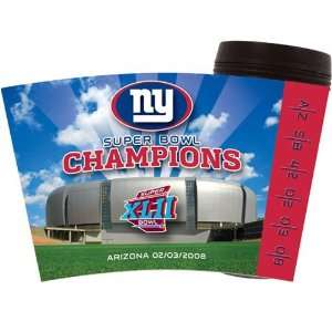 New York Giants Super Bowl XLII Champions 16oz Plastic Travel Mug 