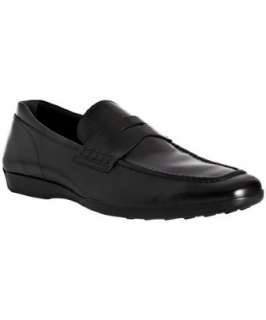   black leather penny loafers  