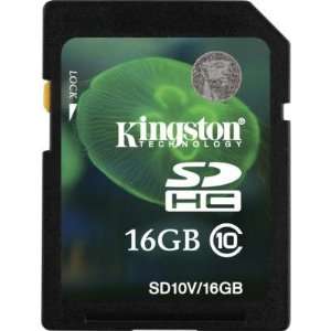  Kingston 16GB SDHC Class 10 Flash Card SD10V/16GB 