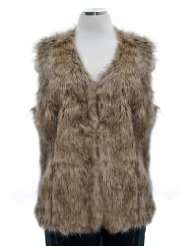 Lauren By Ralph Lauren Brown Faux Fur Sleeveless Vest