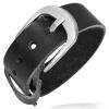   Black Genuine Leather Belt Buckle Bracelet   Free Engraving  
