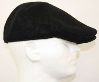   BLACK CLASSIC WOOL KNIT   NEWSBOY GOLF HAT CAP LARGE   L / XL   G1