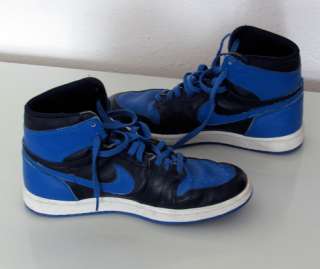   1985 Nike Air Jordan 1 High Top Basketball Shoes Blue/Black 9.5  