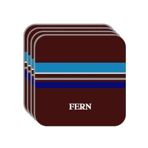 Personal Name Gift   FERN Set of 4 Mini Mousepad Coasters (blue 