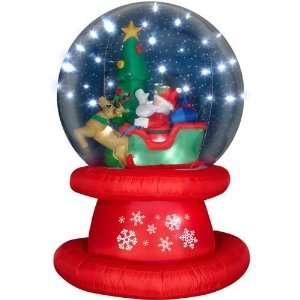  6 Foot Gemmy Airblown Christmas Water Ball Santa Sleigh 