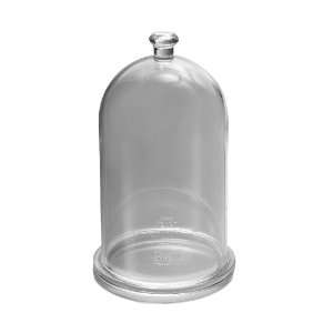   140 Borosilicate Glass Round Bell Jar, with Top Knob and Ground Flange