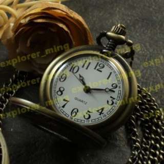 Antique Brass Steampunk Vintage Quartz Pocket Watch Fob  