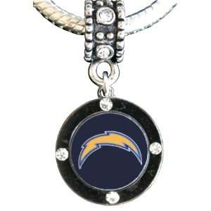 San Diego Chargers Charm Crystal Fits Most Large Hole Bead Bracelets