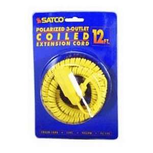  Satco 12 COILED EXTENSION CORD YELLOW model number 93 175 