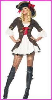 Sexy Ladies Pirate Fancy Dress Costume Outfit Sizes 8 10 12 14 16 (S M 