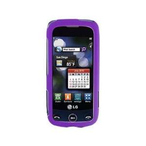  Rubber Coated Phone Protector Cover Case Dark Purple For LG Sentio 
