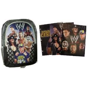  WWE Black and Gray Backpack with Folders Toys & Games