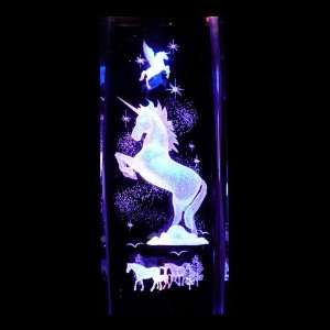  Unicorn 3D Laser Etched Crystal includes Two Separate LED 