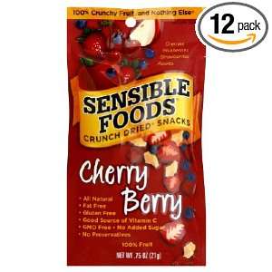 Sensible Foods Fruit Snacks Crunch Dried Cherry Berry Mix, 0.75 ounce 