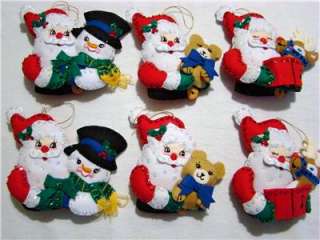   FELT ORNAMENT SET SANTA AND FRIENDS completed~READY TO HANG  