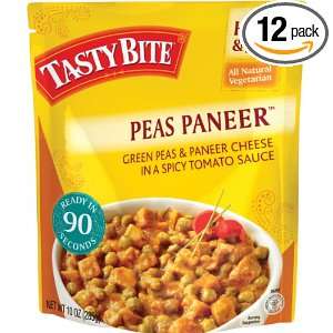 Tasty Bite Peas Paneer Entree, Heat & Eat, 10 Ounce Boxes (Pack of 12)