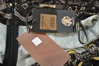 New $2600 Roberto Cavalli Snake Print Dress Brooch S 38  