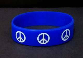 Peace Sign Silicone Wristband Bracelet Rubber Fashion  