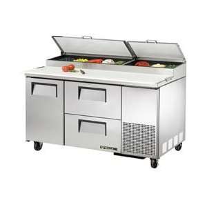 True TPP 60D 2 Pizza Prep Table 2 Drawers, Holds 8 Third Size Pans 