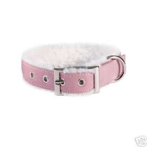  Zack & Zoey Sherpa & FAUX SUEDE Dog Collar PINK 6 8 