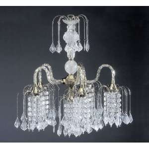    Antique Brass Chandelier with Crystal Like Shade