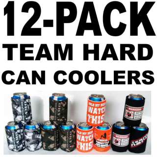 12 Pack Team Hard Funny Can Coozie Cooler Huggie Koozie  