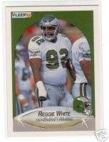 1990 FLEER CARD # 93 EAGLES REGGIE WHITE  