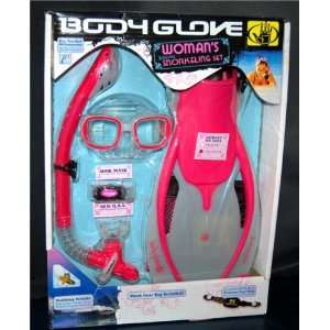 com PINK Body Glove Premium Adult Snorkeling Set Silicone Series Fins 