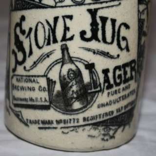  Brewing STONE JUG LAGER Pottery Stoneware Baltimore MD Beer Bottle