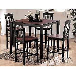   and Black Finish Dining Room 5 piece 07002 set