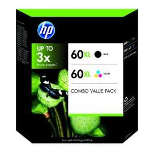  HP 60XL Black and 60XL Tricolor Ink Cartridges, 2 Pk 