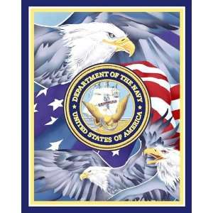  60 Wide Military Fleece Panel U.S. Navy Corp Eagle 