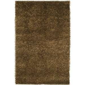   790 Hand Woven Polyester Olive Shag Rug Size 6 Round