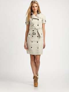 Burberry Brit   Double Breasted Cotton Dress