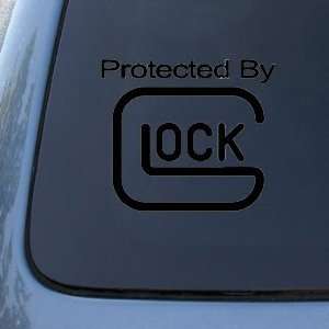  Protected By Glock   6 BLACK DECAL   Guns   Car, Truck 