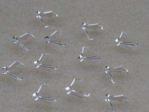 10 Silver 8x3mm Ice Pick Bail Add A Loop Bead Findings  