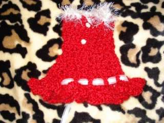 Handmade Crochet Pets Sweater Dress  RED size XS  