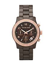 Michael Kors Mid Size Runway Watch, Brown   