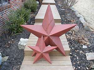 70Rusted*Metal*Star*Barn*Old*Roof*Rusty*Sign*Red*  