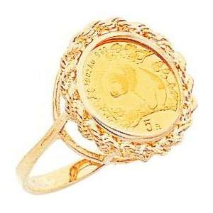  14K Gold 1/20oz Panda Coin Ring Sz 6 Jewelry