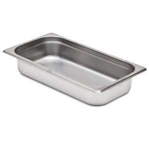 com 2 1/2 Deep, 1/3 Size Standard Weight Stainless Steel Steam Table 