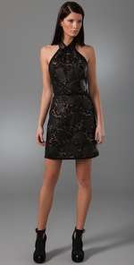 Phillip Lim Halter Lace Dress with Leather Collar  