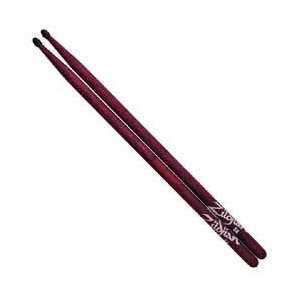   Series Drum Sticks With Red Finish Rock Nylon Tip Musical Instruments