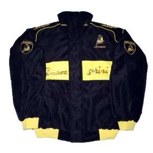  Lamborghini Racing Jacket Black with Yellow Sports 