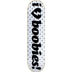  Mystery I Heart Boobies Deck 7.75 White Black Skateboard 